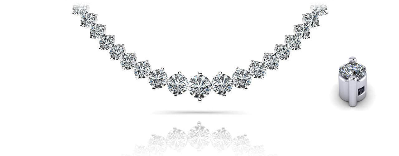 Diamond Crescendo Necklace With Shiny Diamond Links with 4.01 ct.(finished) - Luxury Time NYC